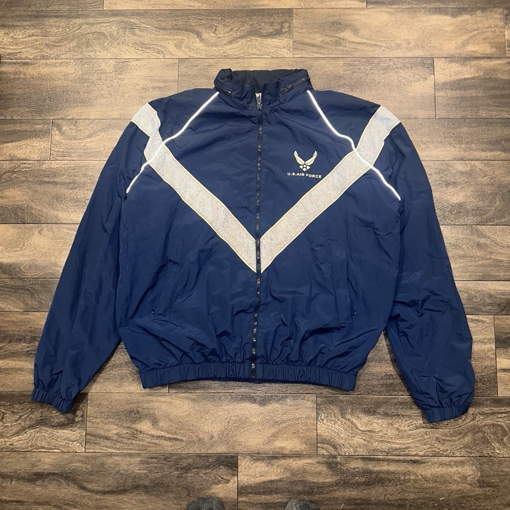Vintage US Air Force Physical Training Windbreaker Jacket Military Men's Large